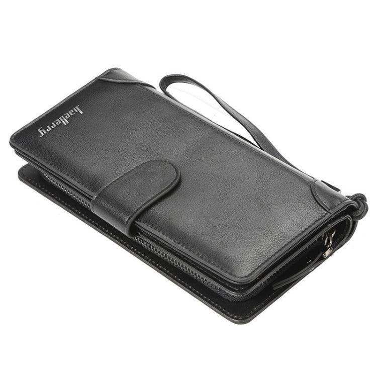 Baellerry S6701 Men's Business Wallet - Multi-Card Zipper Clutch with Detachable Wrist Strap