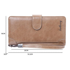 Baellerry S6701 Men's Business Wallet - Multi-Card Zipper Clutch with Detachable Wrist Strap