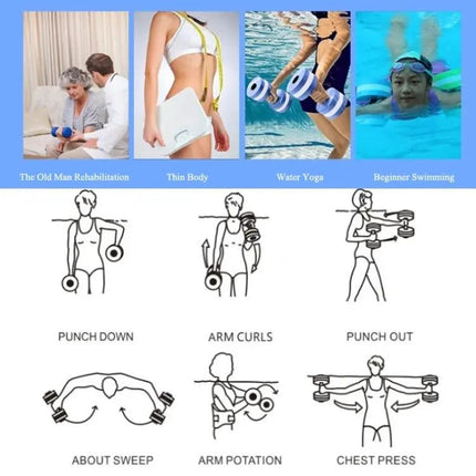 Adjustable EVA Foam Floating Dumbbell Pair 27x15 cm | Syndmart