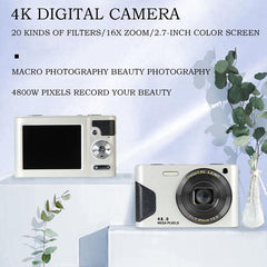 C8 4K Retro HD Digital Camera with 2.7-inch LCD Screen and 48MP Upgrade Option