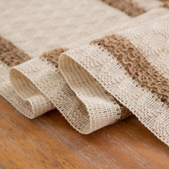 Vibrant Striped Cotton and Jute Table Runner with Charming Tassels