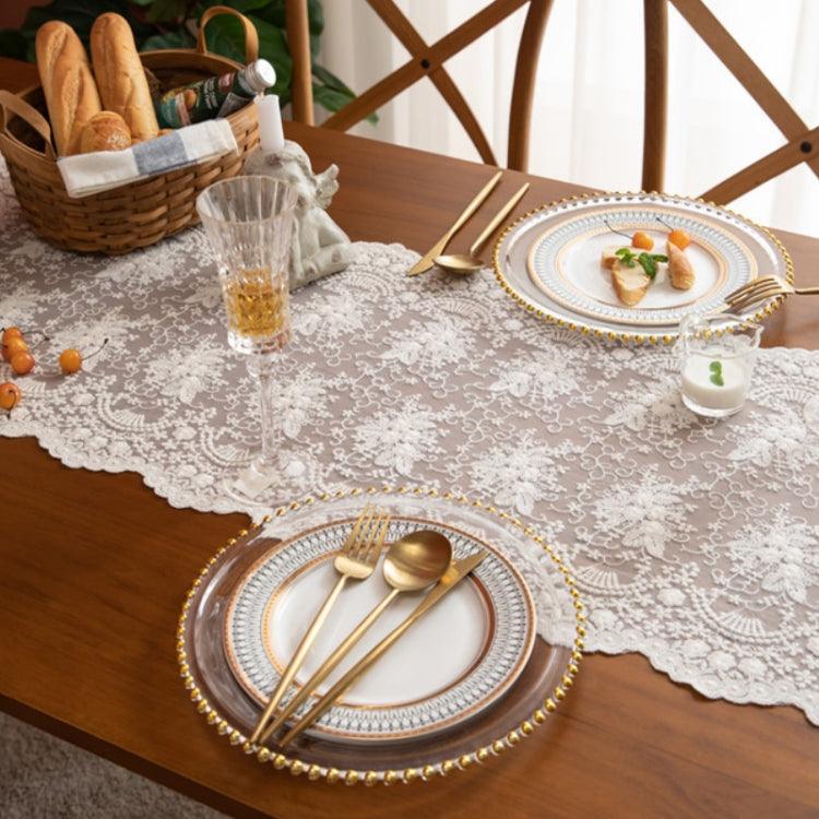 Chic Lace Embroidered Table Runner for Elegant Occasions and Home Styling