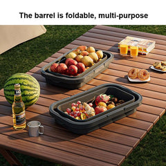 Outdoor Folding Picnic Basket with Water Carrying Function and Tabletop Use