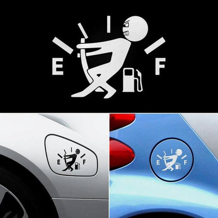Reflective Hellaflush Vinyl Car Sticker, 12 x 9.5 cm - white reflective fuel gauge graphic decal hiding scratches and improving night visibility