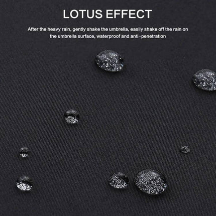 PARACHASE Large Automatic Folding Umbrella with Windproof Design showing water beading on lotus-effect waterproof double-layer fabric