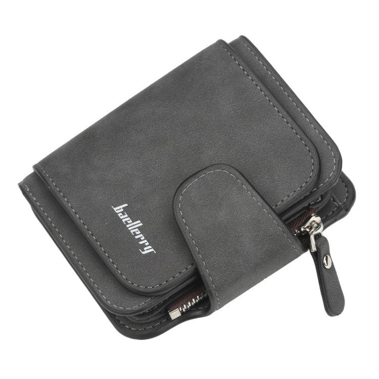 Stylish Nubuck Leather Coin Purse for Women - Compact Zipper Wallet with Buckle Closure