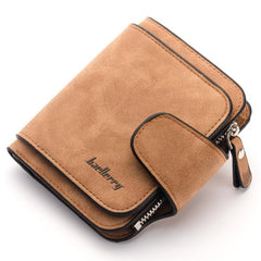 Stylish Nubuck Leather Coin Purse for Women - Compact Zipper Wallet with Buckle Closure