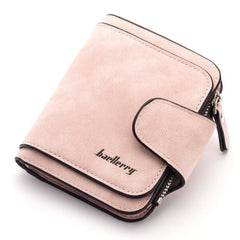 Stylish Nubuck Leather Coin Purse for Women - Compact Zipper Wallet with Buckle Closure