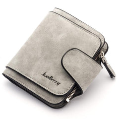 Stylish Nubuck Leather Coin Purse for Women - Compact Zipper Wallet with Buckle Closure