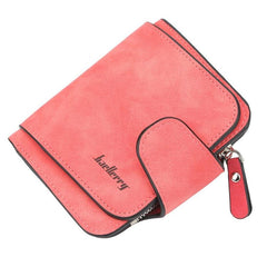 Stylish Nubuck Leather Coin Purse for Women - Compact Zipper Wallet with Buckle Closure