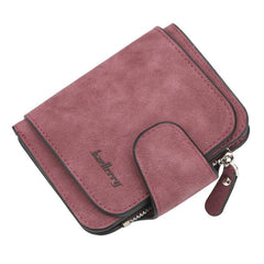 Stylish Nubuck Leather Coin Purse for Women - Compact Zipper Wallet with Buckle Closure