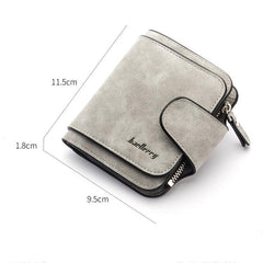 Stylish Nubuck Leather Coin Purse for Women - Compact Zipper Wallet with Buckle Closure