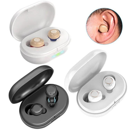 Portable Rechargeable Hearing Aid for Daily Sound Assistance in compact ABS case with Type-C charging