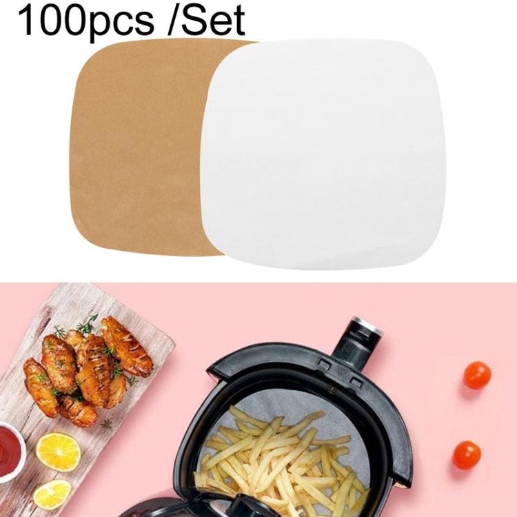 Non-Stick Silicone Air Fryer Baking Sheets - 100 Count of Grease-Resistant Paper (Assorted Colors) Square Without Hole (15cm)