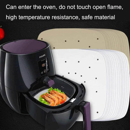 Oil Absorbing Air Fryer Paper 23cm Square For Easy Cleanup silicone-coated 23cm square liners for air fryer, oven and microwave, 100 sheets per pack
