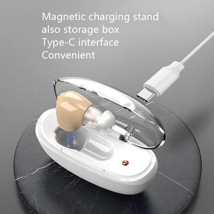 Portable Rechargeable Hearing Aid for Daily Sound Assistance in magnetic Type-C charging storage case