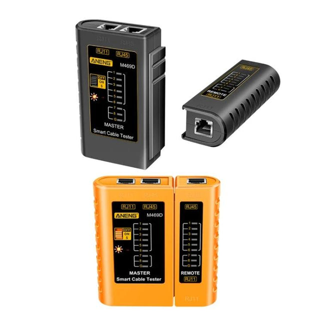 ANENG Multifunctional Network Cable Tester with Remote Unit showing master and remote units for testing RJ11/RJ45 cables