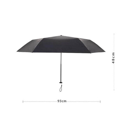 PARACHASE Lightweight Carbon Fiber Sun Umbrella for Protection - Compact Black UV Shield, 93cm Canopy, 48cm Fold Length