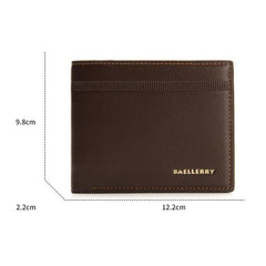 Baellerry Men's Lychee Pattern Business Wallet - Compact Multi-Card Short Wallet