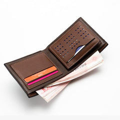 Baellerry Men's Lychee Pattern Business Wallet - Compact Multi-Card Short Wallet