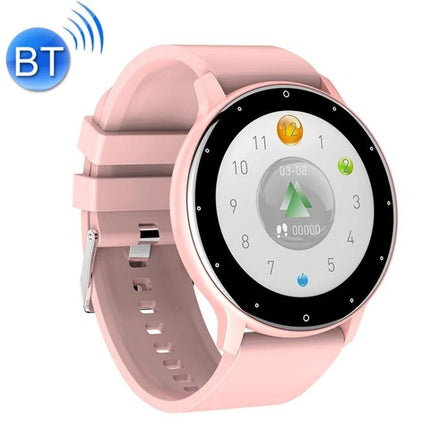 Wearable Health Tracker for Daily Fitness and Activity Monitoring - pink smartwatch with silicone strap showing heart rate, steps, and sleep icons