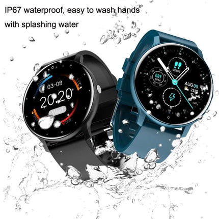 Wearable Health Tracker for Daily Fitness and Activity Monitoring - waterproof round smartwatch with silicone strap showing heart rate, steps, sleep icons