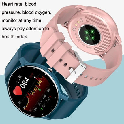 Wearable Health Tracker for Daily Fitness and Activity Monitoring - round smartwatch showing heart rate, sleep and step tracking with silicone straps