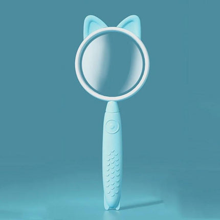 Cartoon Magnifying Glass Toy for Kids with Fun Animal Designs — blue cat-ear magnifier for exploring leaves and insects