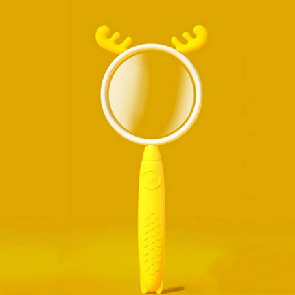 Cartoon Magnifying Glass Toy for Kids with Fun Animal Designs - yellow deer-antler handheld magnifier for exploring leaves and insects