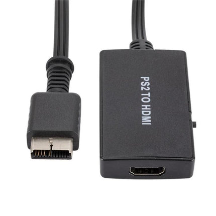 PS2 Console to HDMI Video Converter for Modern TV Playback - black adapter cable showing PS2 plug and HDMI port
