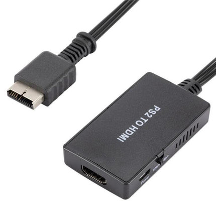 PS2 Console to HDMI Video Converter for Modern TV Playback - black adapter with PS2 cable and HDMI output