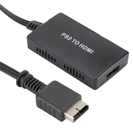 PS2 Console to HDMI Video Converter for Modern TV Playback - black PS2 to HDMI adapter with cable for retro gaming on HDTVs
