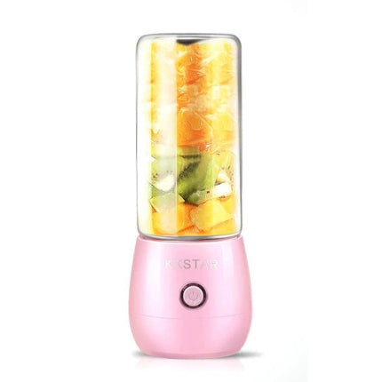 Household Fruit Juicer Cup 400ml Portable for Everyday Juices - pink portable blender with mixed fruit in high borosilicate cup