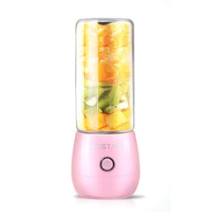 Compact USB Rechargeable Fruit Juicer Blender Cup Goddess Pink 400ml