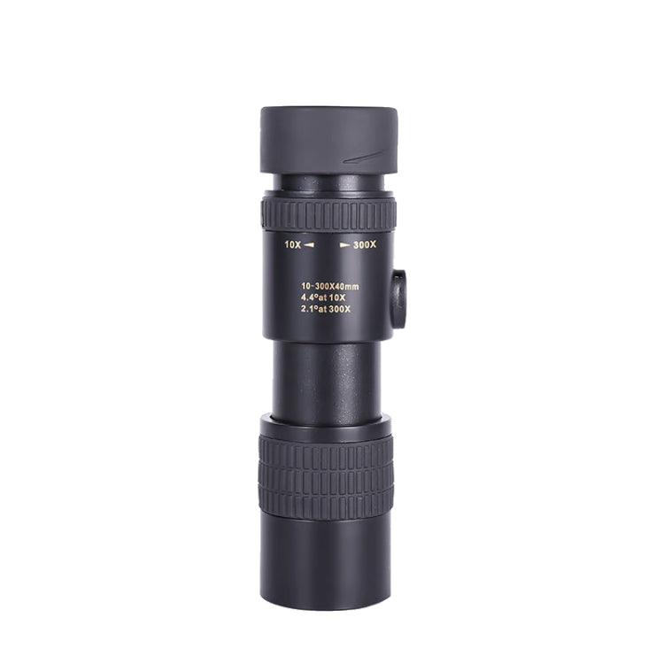 High Definition 10-300x40 BAK4 Prism Monocular Telescope with Rotating Focus