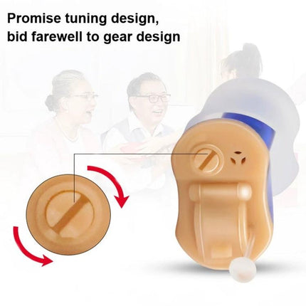 Comfortable Hearing Aid for Elderly Left Ear with Noise Reduction - discreet left-ear in-ear device for clear conversations and reduced background noise