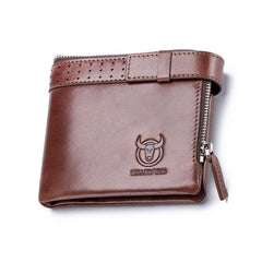 BULL CAPTAIN Men's Brush Leather Anti-Theft Wallet