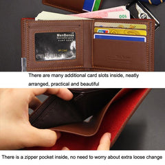 MenBense Stylish Mini Card Holder Wallet with Zipper Pocket