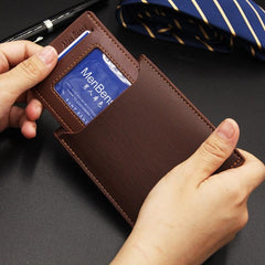 MenBense Stylish Mini Card Holder Wallet with Zipper Pocket