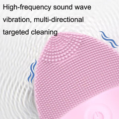 Compact Ultrasonic Facial Cleansing Brush with Mini Silicone Design