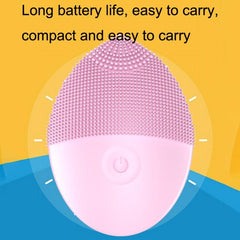 Compact Ultrasonic Facial Cleansing Brush with Mini Silicone Design