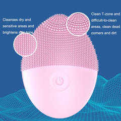 Compact Ultrasonic Facial Cleansing Brush with Mini Silicone Design