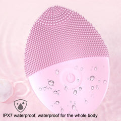 Compact Ultrasonic Facial Cleansing Brush with Mini Silicone Design