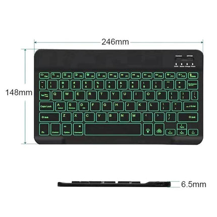 Compact 78-Key Backlit Bluetooth Keyboard for Phones and Tablets - slim 246x148mm green backlit layout for mobile typing