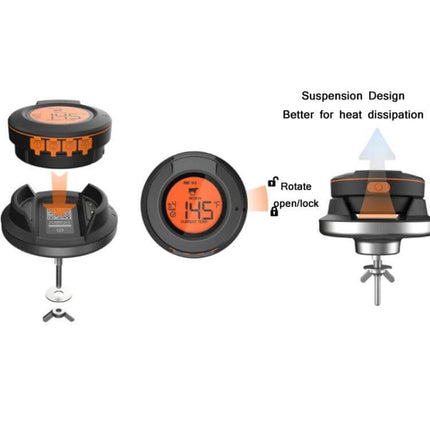 Kitchen Wireless Bluetooth Oven Thermometer For Grilling with LCD display, 304 stainless probe, ABS shell, app pairing and suspension design for heat dissipation