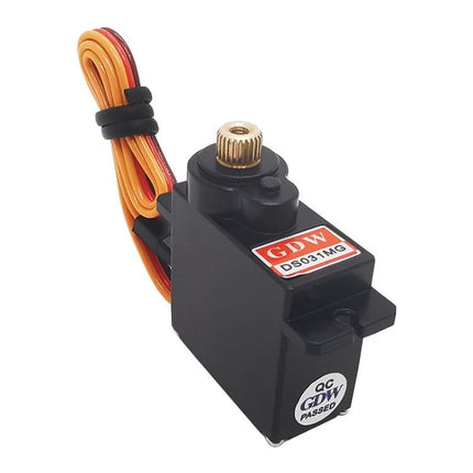 Steering Gear for 450 RC Model Aircraft Swashplate Control - metal/plastic servo with brass spline and lead wires for precise angle adjustment