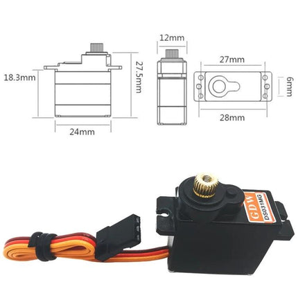 Steering Gear for 450 RC Model Aircraft Swashplate Control plastic metal servo with dimensions and connector
