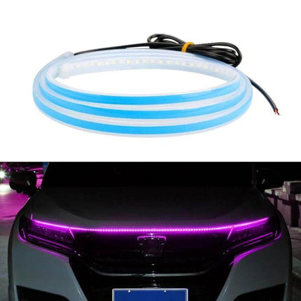 Car LED Streamer Hood Lights For Interior Ambient Decoration - Flexible PVC silicone hood edge LED strip for engine bay and daytime accent lighting