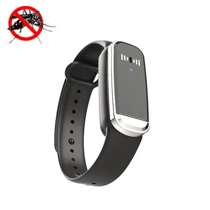 Ultrasonic Mosquito Repellent Bracelet Black For Outdoor Use