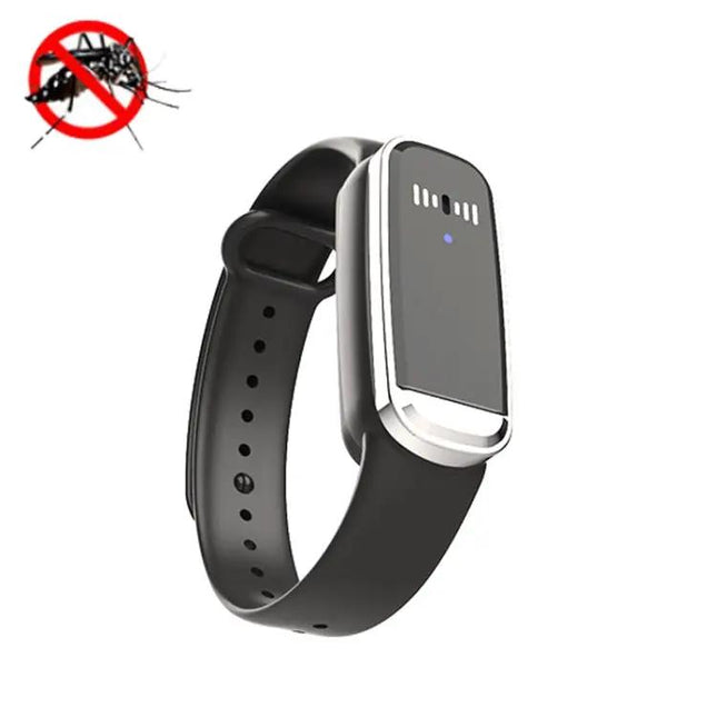 Ultrasonic Mosquito Repellent Bracelet Black For Outdoor Use